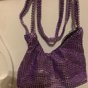 Purple mesh purse